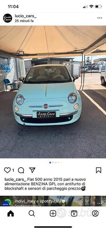 Usata Fiat 500 69 CV (50 kW) 2015 Verde Utilitaria