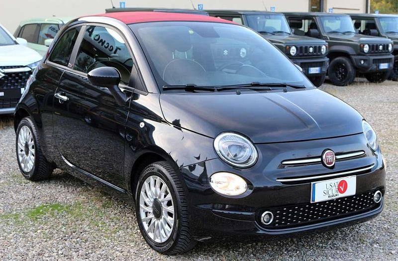 Usata Fiat 500C Lounge 69 CV (50 kW) 2020 Nero  capote bordeaux Cabrio