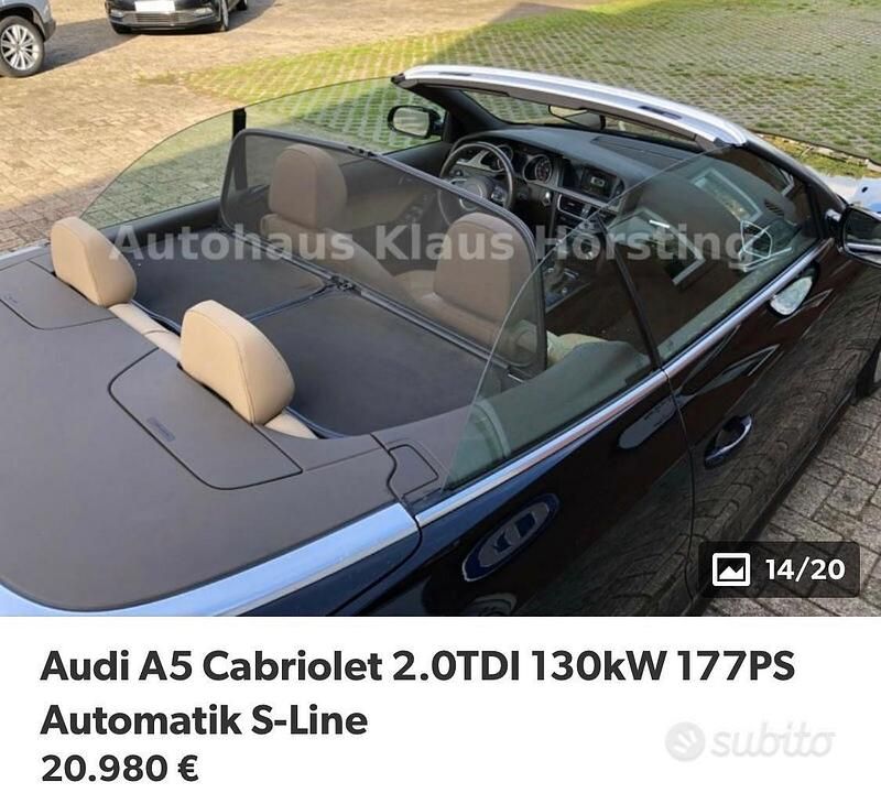 Nero Usata 2014 Audi A5 Cabriolet Cabrio | 21.000 € - Immagine 1/4