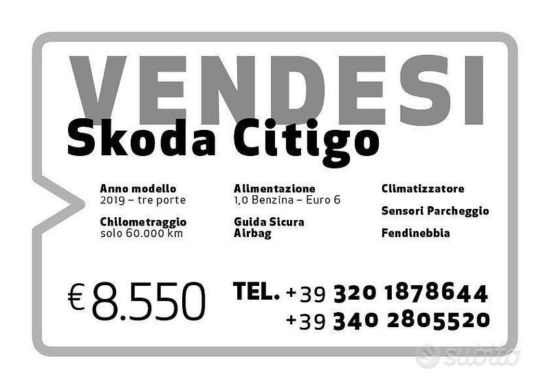 Usata Skoda Citigo 2019 Bianco Utilitaria