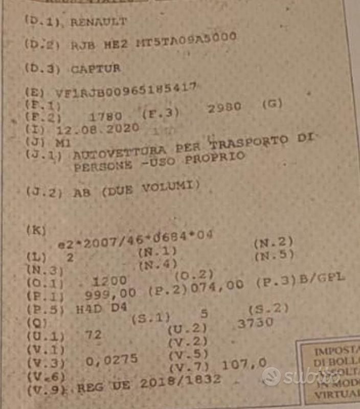 Usata Renault Captur 2020 Rosso SUV