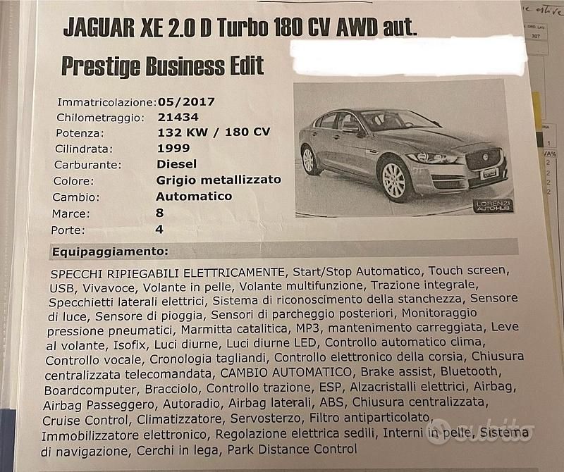 Usata Jaguar XE 200 CV (147 kW) 2017 Grigio Berlina
