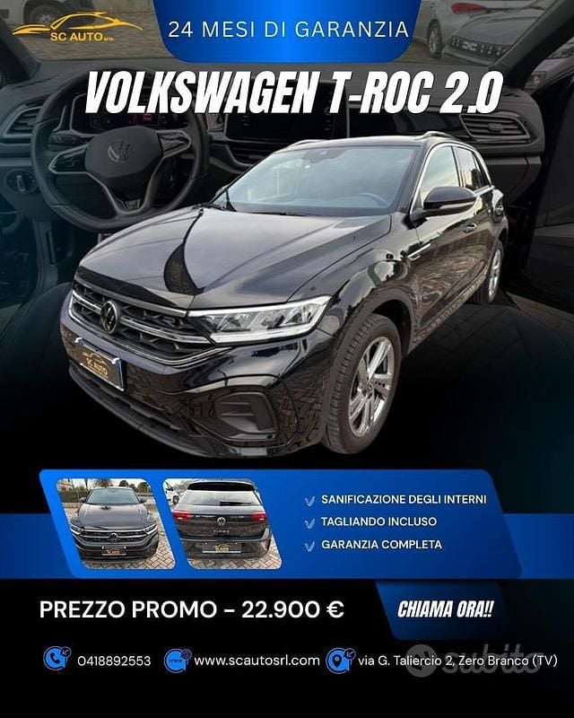 Usata VW T-Roc R-line 116 CV (85 kW) 2022 Nero SUV
