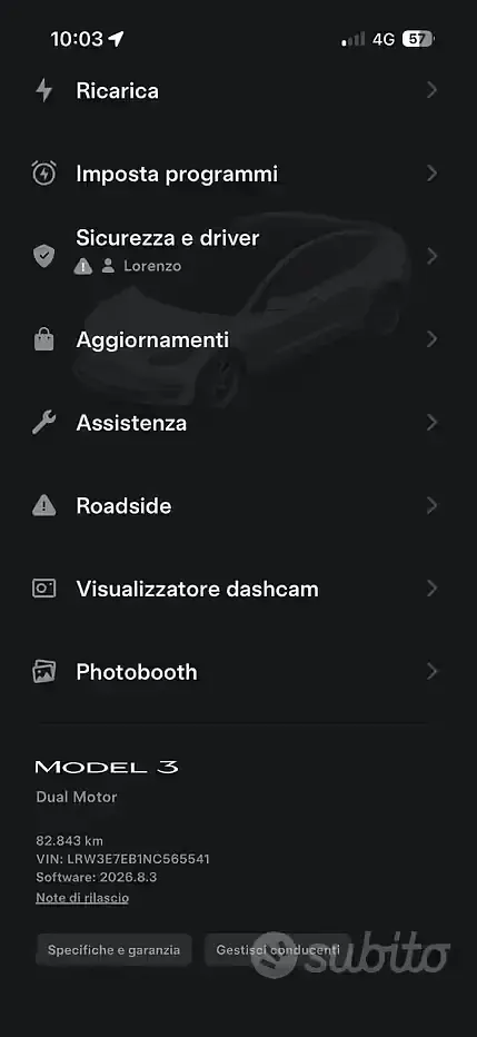 Usata Tesla Model 3 152 kW (208 CV) 2022 Bianco Berlina