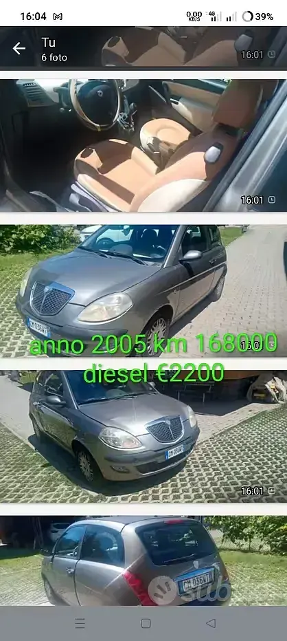 Usata Lancia Ypsilon 69 CV (50 kW) 2004 Marrone Utilitaria