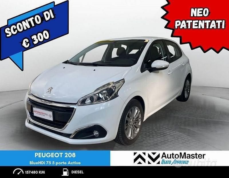 Usata Peugeot 208 Active 75 CV (55 kW) 2016 Bianco Utilitaria