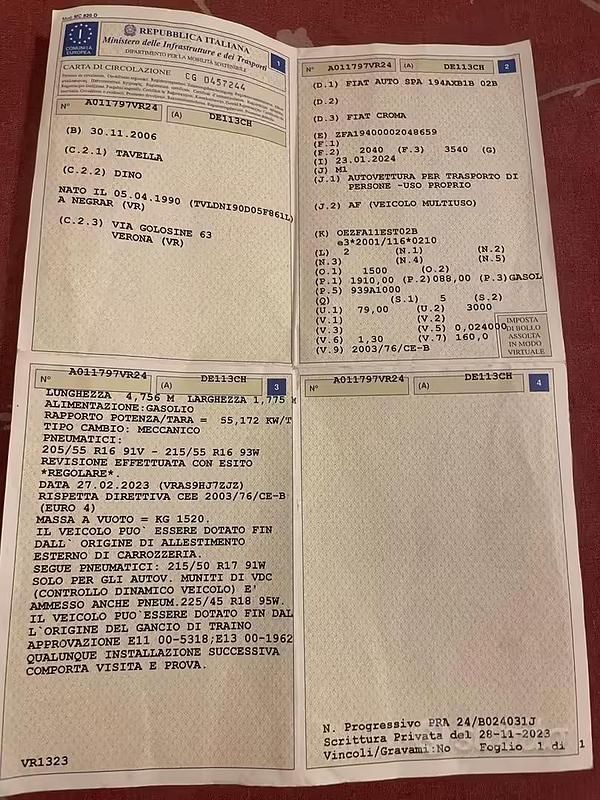 Usata Fiat Croma 2006 Blu Station wagon