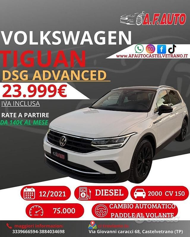 Usata VW Tiguan 150 CV (110 kW) 2021 Bianco SUV