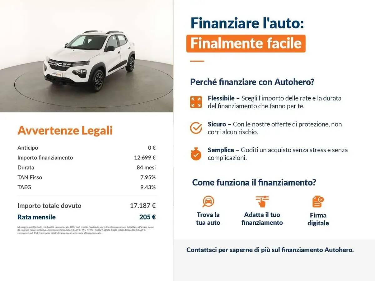 Usata Dacia Spring Business 19 kW (26 CV) 2024 Bianco Utilitaria