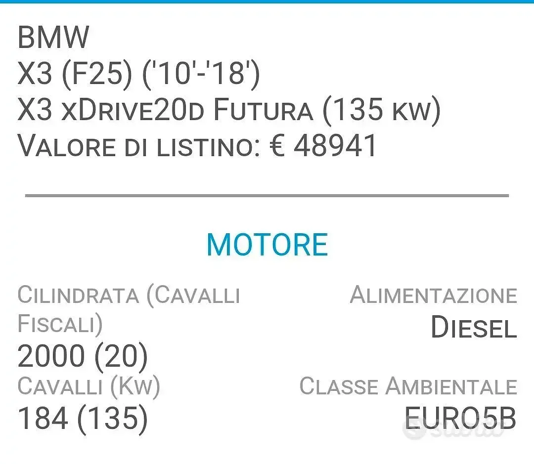 Usata BMW X3 184 CV (135 kW) 2012 Bianco SUV