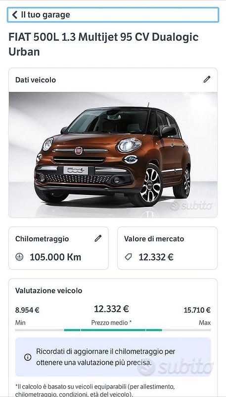 Grigio Usata 2019 Fiat 500L Monovolume | 10.500 € (Buon prezzo) - Immagine 1/4
