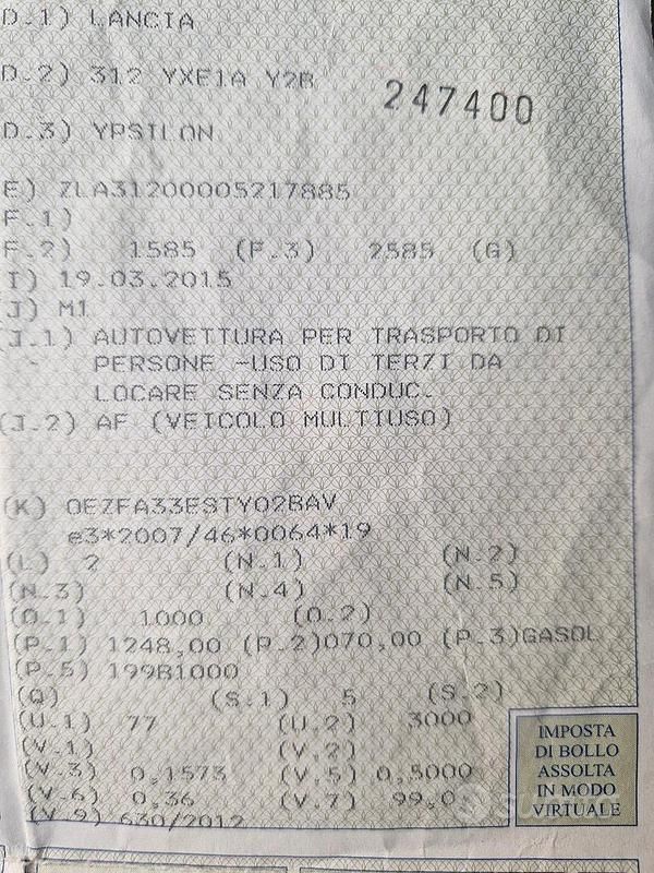 Usata Lancia Ypsilon 2015 Nero Utilitaria