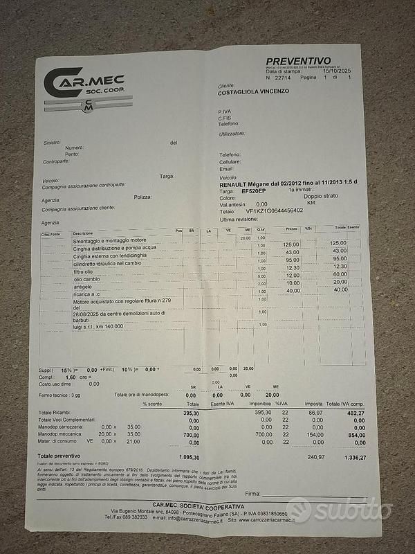 Usata Renault Mégane GrandTour 110 CV (80 kW) 2012 Station wagon