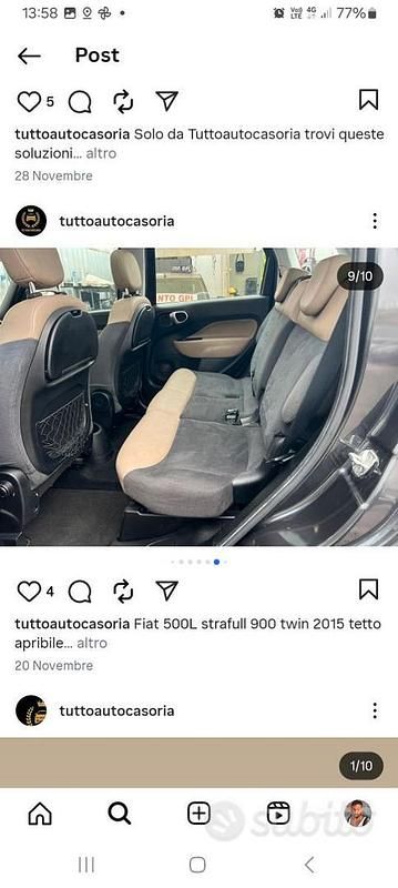Usata Fiat 500L 85 CV (62 kW) 2015 Grigio Monovolume