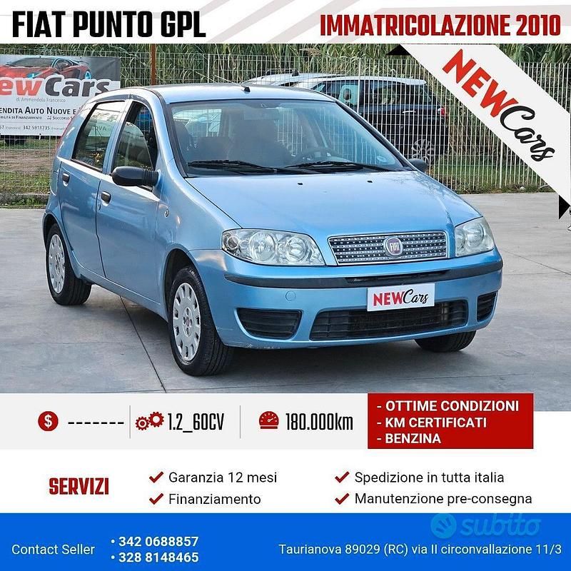 Blu Usata 2010 Fiat Punto Active Tre volumi | 2800 € (Buon prezzo) - Immagine 1/4