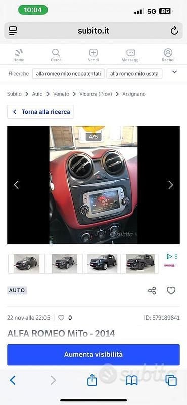Usata 2014 Alfa Romeo MiTo Utilitaria | 2000 € (Super prezzo) - Immagine 1/4