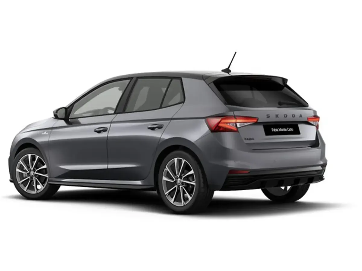Nuova Skoda Fabia Monte Carlo 150 CV (110 kW) 2026 Grigio graphite metallizzato nero tulipa Utilitaria