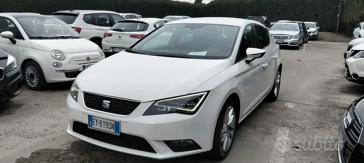 Usata Seat Leon Style 110 CV (80 kW) 2015 Bianco Berlina