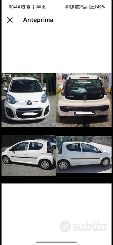 Usata Citroën C1 68 CV (50 kW) 2014 Bianco Utilitaria