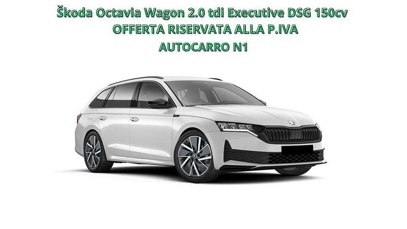 Nuova Skoda Octavia Executive 150 CV (110 kW) 2025 Bianco Station wagon