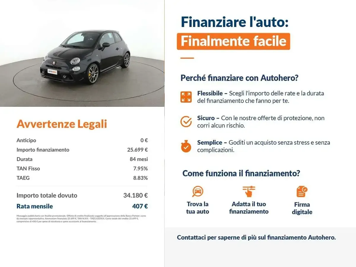 Usata Abarth 695 179 CV (131 kW) 2024 Nero Utilitaria