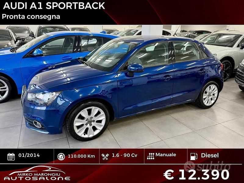 Usata Audi A1 Attraction 90 CV (66 kW) 2014 Blu Utilitaria