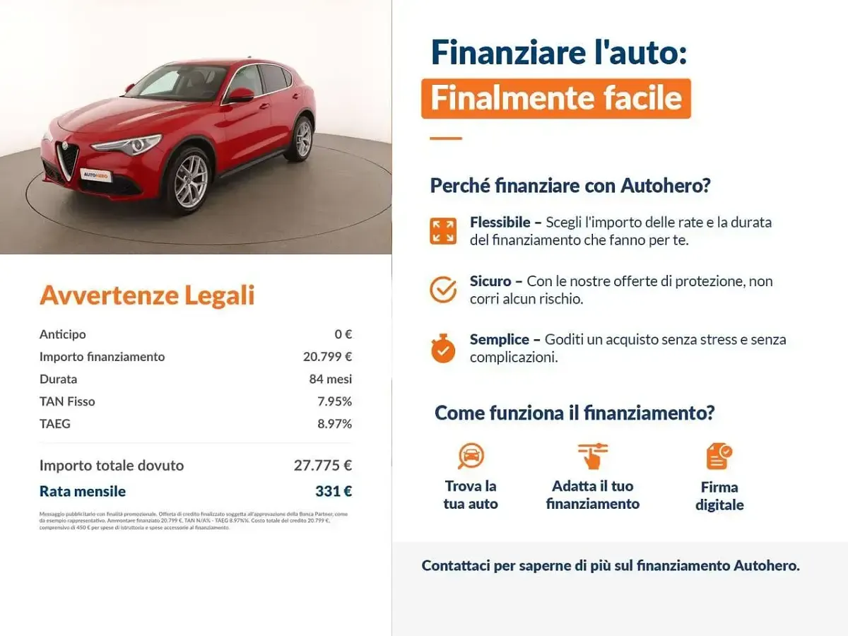 Usata Alfa Romeo Stelvio 280 CV (205 kW) 2017 Rosso SUV