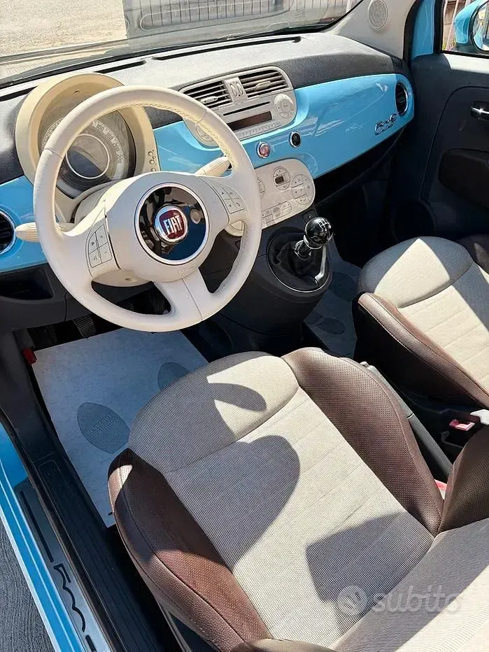 Brugt Fiat 500C Lounge 69 HK (50 kW) 2014 Blå Cabriolet