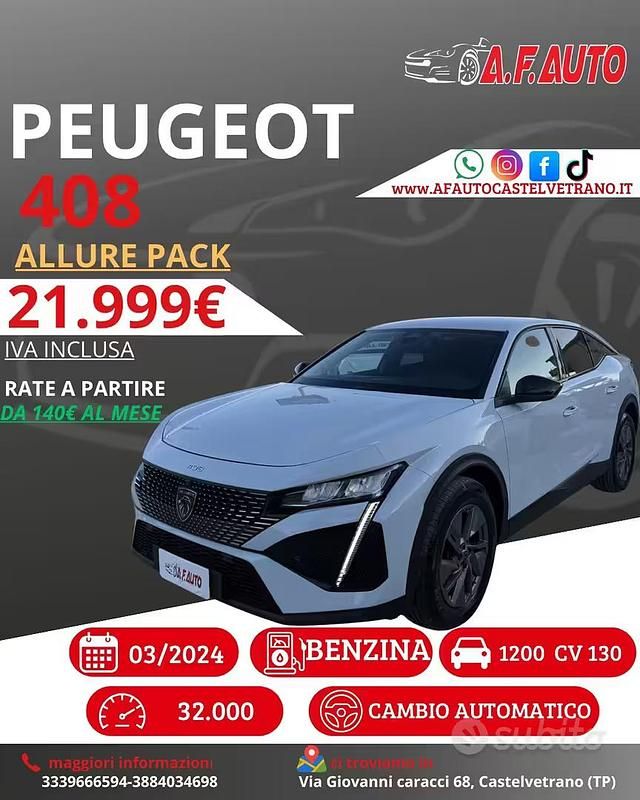 Usata Peugeot 408 Allure 130 CV (95 kW) 2024 Bianco SUV