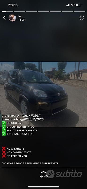 Usata Fiat Panda 69 CV (50 kW) 2023 Nero Utilitaria