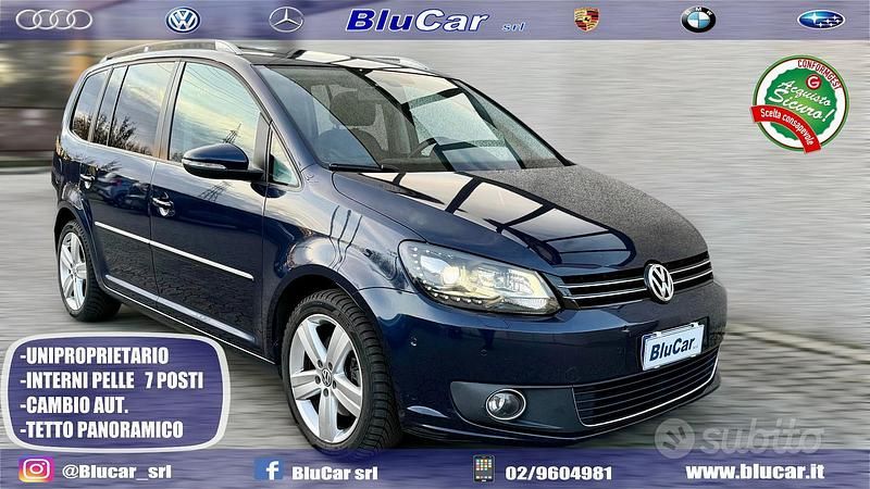 Usata VW Touran Highline 140 CV (102 kW) 2014 Blu Monovolume