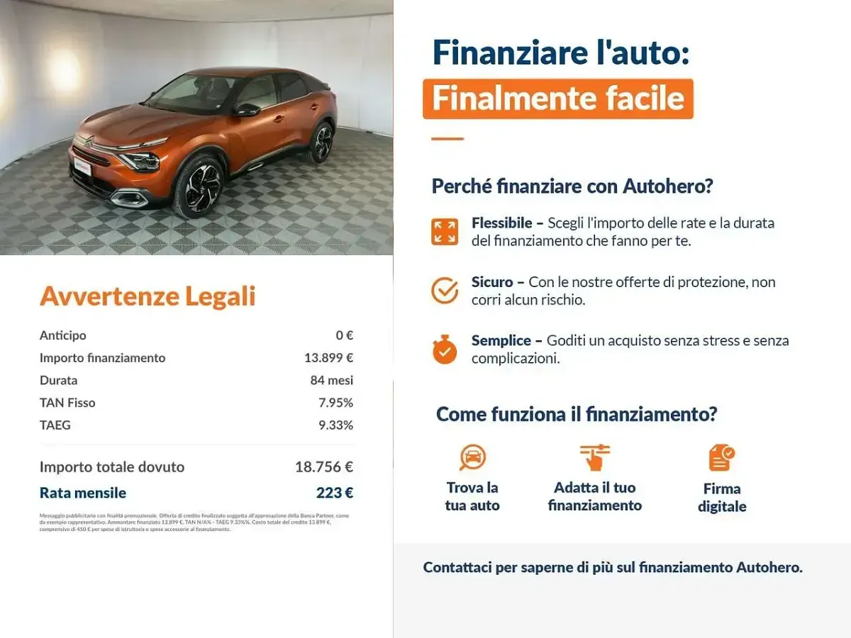 Usata Citroën C4 Shine 110 CV (80 kW) 2021 Arancione SUV