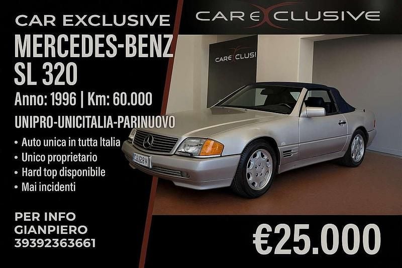 Argento Usata 1996 Mercedes SL320 Cabrio | 25.000 € (Buon prezzo) - Immagine 1/4