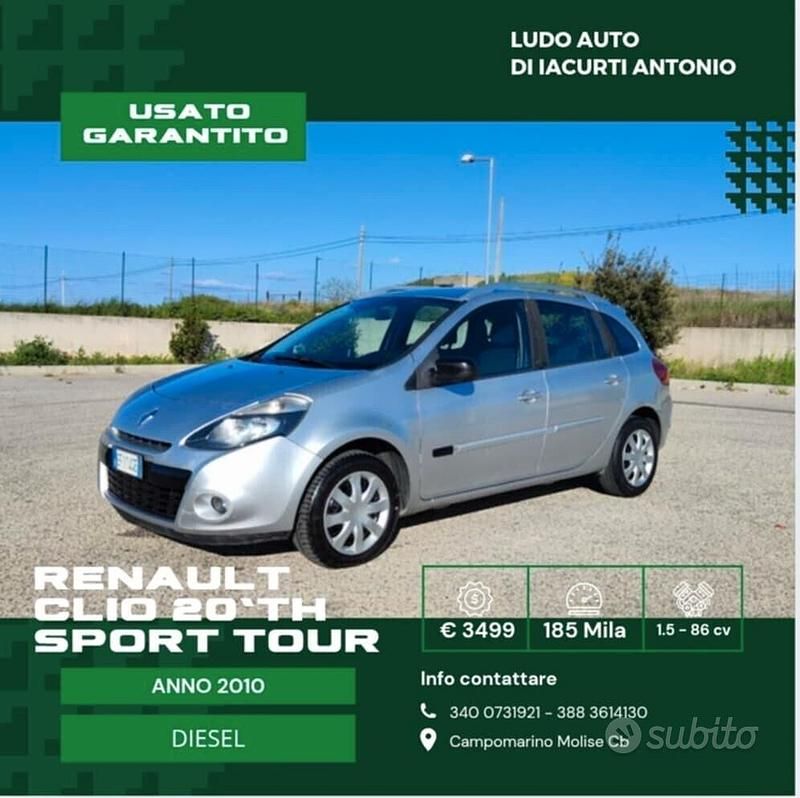 Grigio Usata 2010 Renault Clio GrandTour Station wagon | 2600 € (Super prezzo) - Immagine 1/4