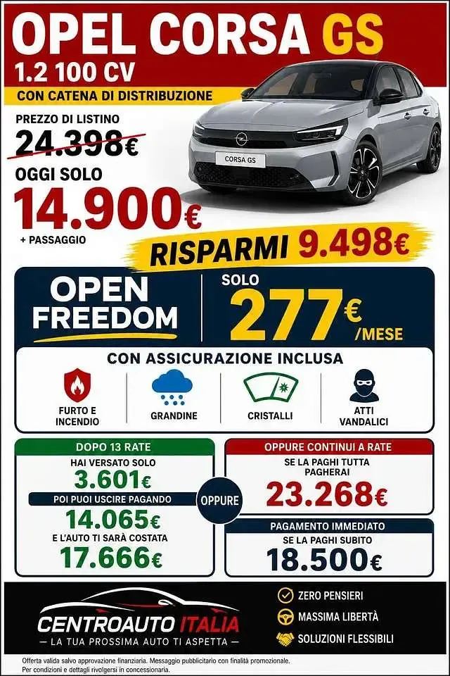 Nuova Opel Corsa GS Line 101 CV (74 kW) 2026 Grigio Utilitaria