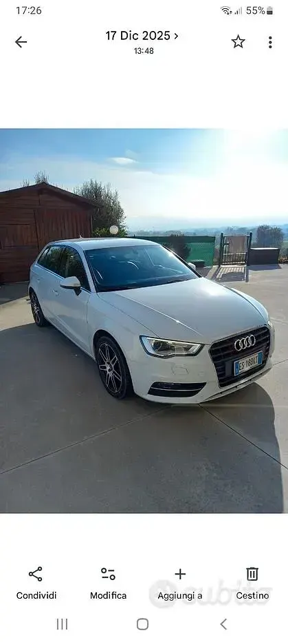 Usata Audi A3 Ambiente 150 CV (110 kW) 2013 Bianco Berlina