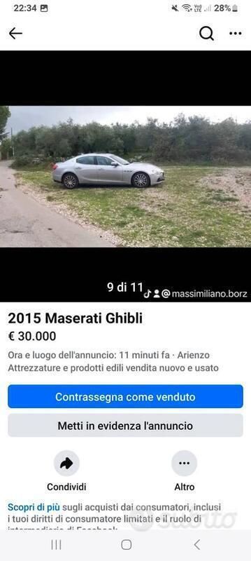 Usata Maserati Ghibli 410 CV (301 kW) 2015 Grigio Coupé