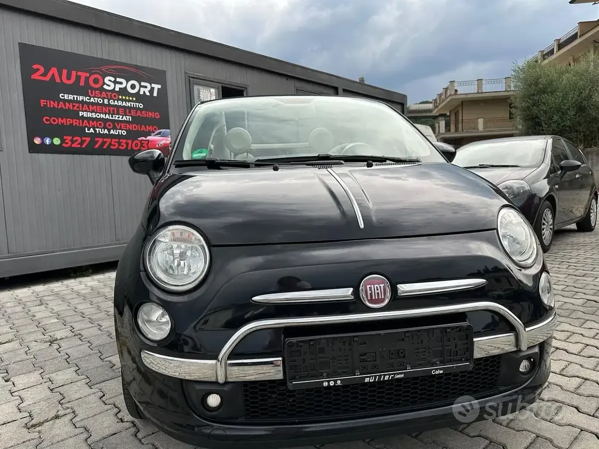 Usata Fiat 500 Lounge 85 CV (62 kW) 2011 Nero Cabrio