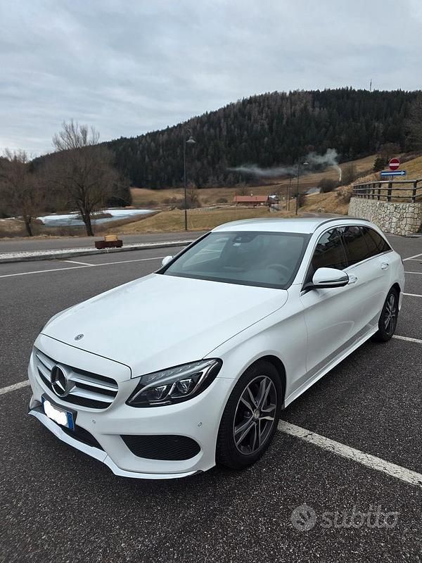 Usata Mercedes C220 AMG line 170 CV (125 kW) 2017 Bianco Station wagon