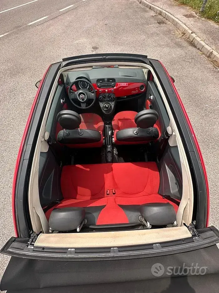 Usata Fiat 500 95 CV (69 kW) 2013 Rosso Cabrio