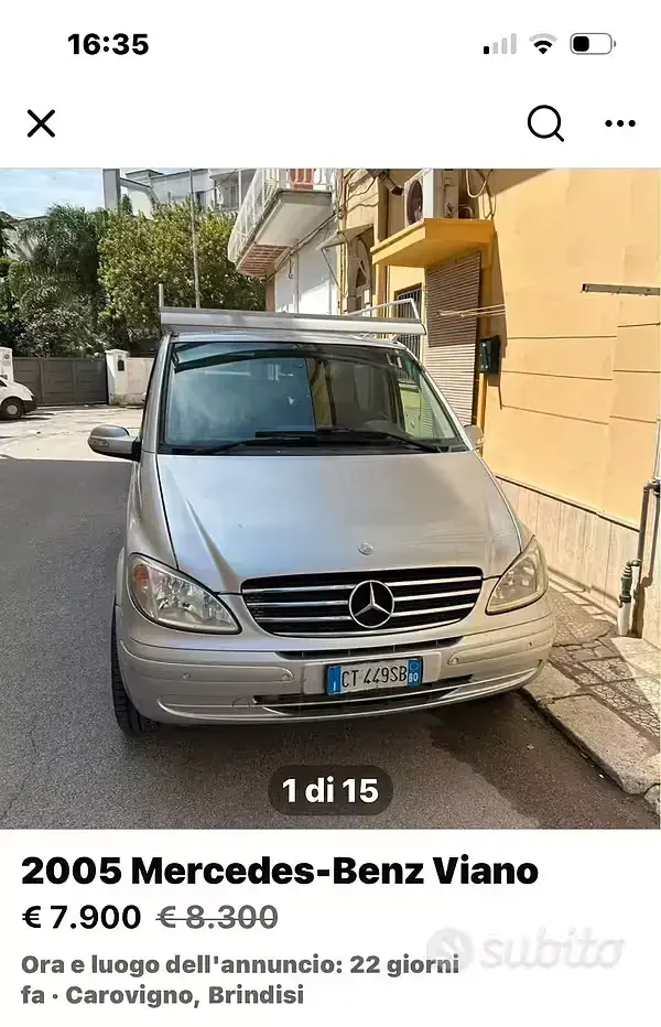 Usata Mercedes Viano 150 CV (110 kW) 2005 Grigio Monovolume