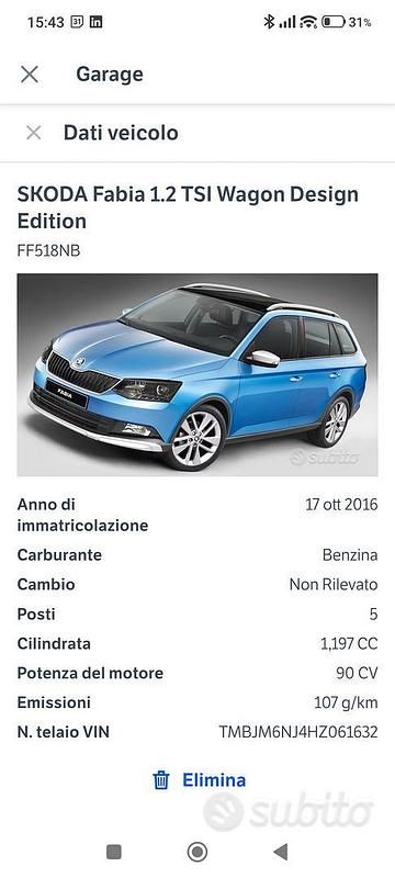 Bianco Usata 2016 Skoda Fabia Station wagon | 8000 € (Buon prezzo) - Immagine 1/4