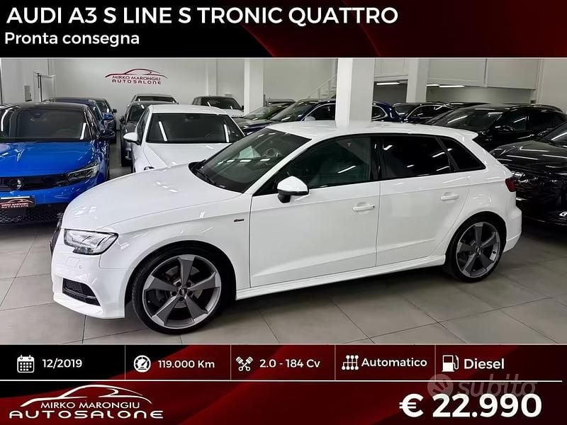 Usata Audi A3 Ambiente 184 CV (135 kW) 2019 Bianco Berlina