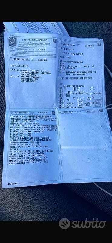 Usata Citroën Jumpy 2020 Bianco Monovolume