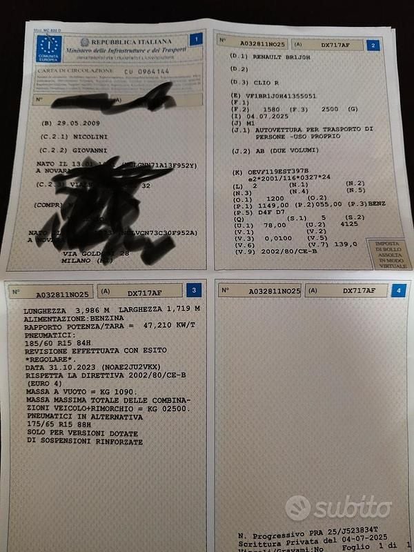 Usata Renault Clio II 48 CV (35 kW) 2010 Nero Utilitaria