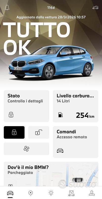 Usata BMW 116 Advantage 116 CV (85 kW) 2019 Blu Utilitaria