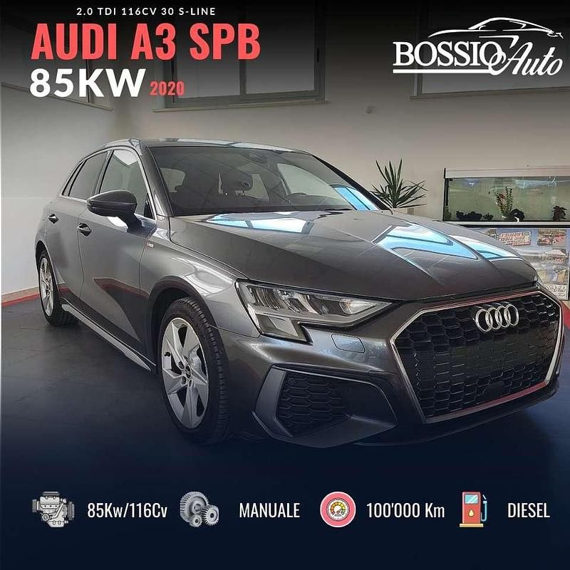 Usata Audi A3 S-Line 116 CV (85 kW) 2020 Grigio Berlina