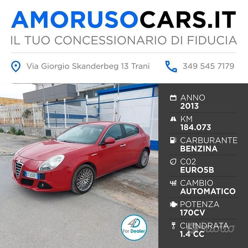 Usata Alfa Romeo Giulietta Exclusive 170 CV (125 kW) 2013 Rosso Utilitaria