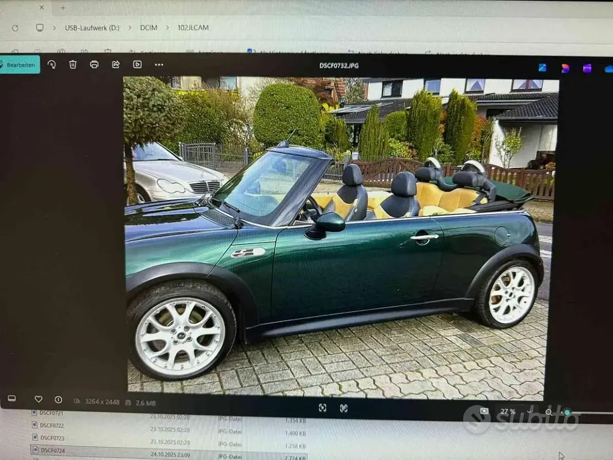 Usata Mini Cooper S Cabriolet 170 CV (125 kW) 2005 Verde Cabrio