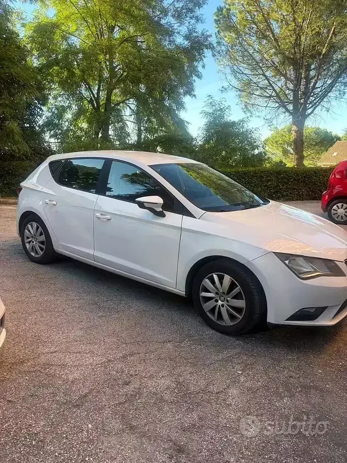 Usata Seat Leon 110 CV (80 kW) 2014 Bianco Berlina